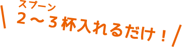 スプーン２～３杯入れるだけ！